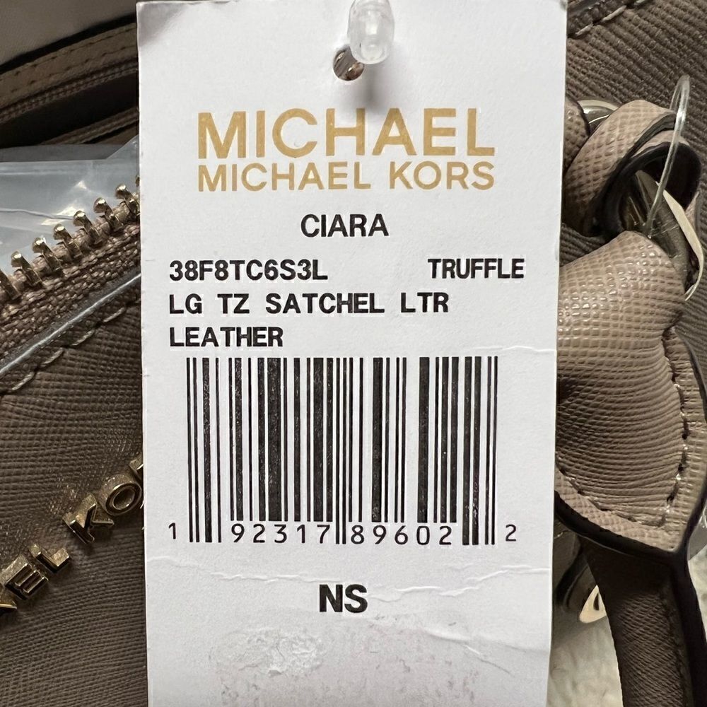 🔥🎁NWT! Michael Kors CIARA Satchel Handbag Large Truffle Msrp:$428.00 - Picture 7 of 7